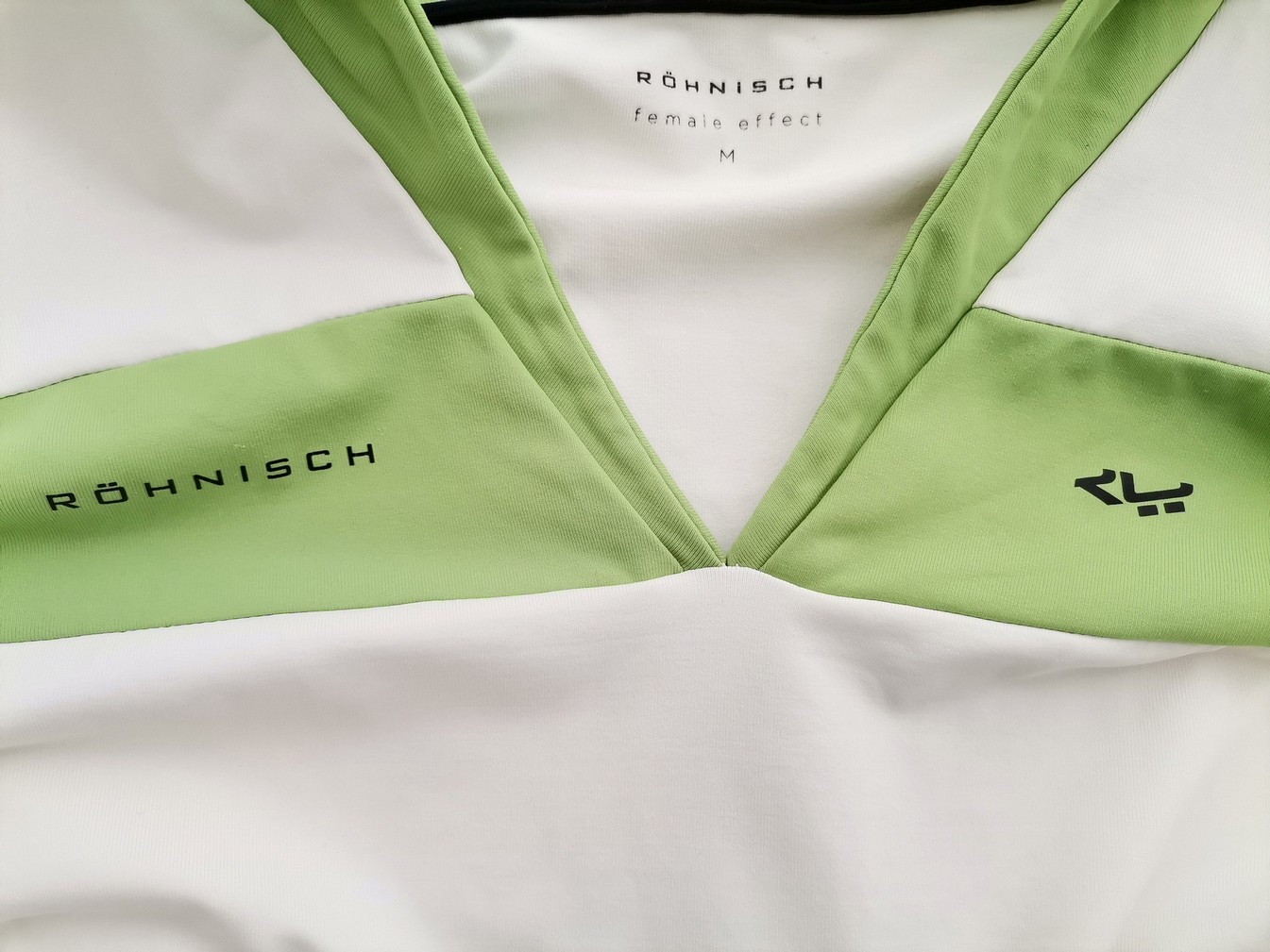 ROHNISCH Size M Color Biały Kołnierz Koszulka Polo Krótki rękaw