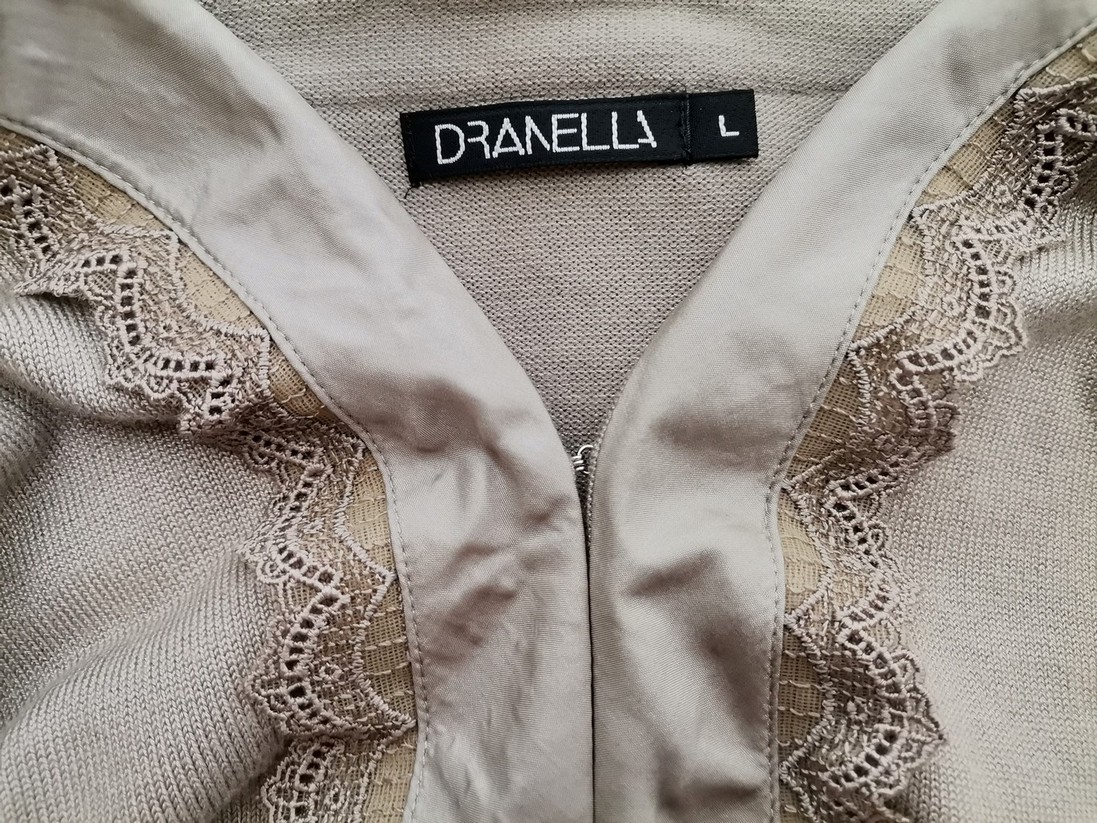 Dranella Size L Color Szary W serek Kardigan Zapinany Długi rękaw Fabric Wiskoza Cienka dzianina