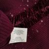 Laura ashley Size M Color Purpurowy W serek Kardigan Zapinany Długi rękaw Fabric Wełna Jagnięca 100% Cienka dzianina