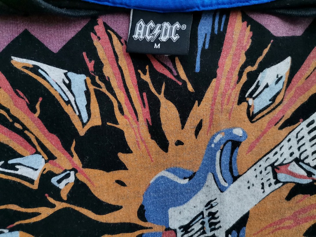 AC/DC Size M Color Czarny Męski T-Shirt Krótki rękaw Fabric Bawełna 100%