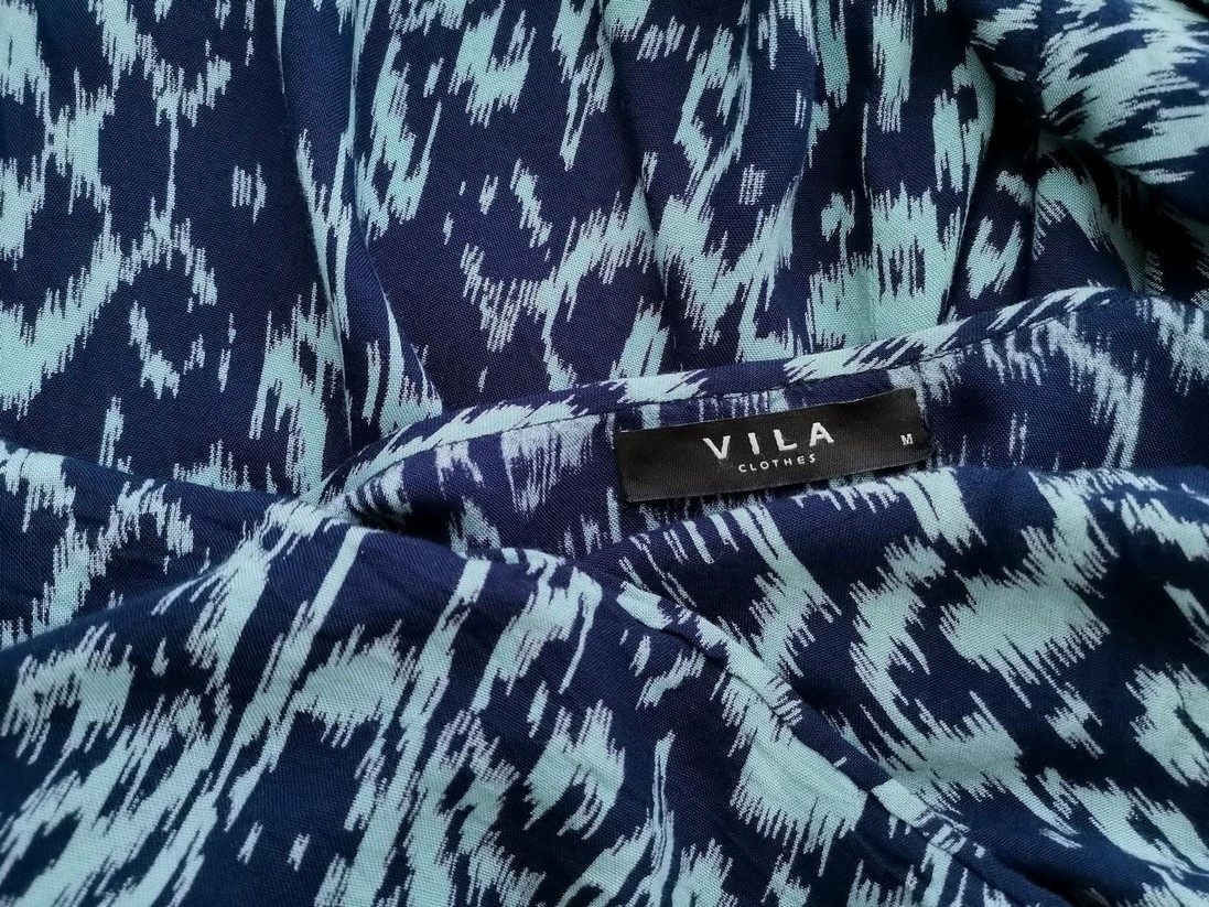 Vila Size M Color Granatowy W serek Długi Otwarty Kardigan Długi rękaw Fabric Wiskoza 100% Cienka dzianina