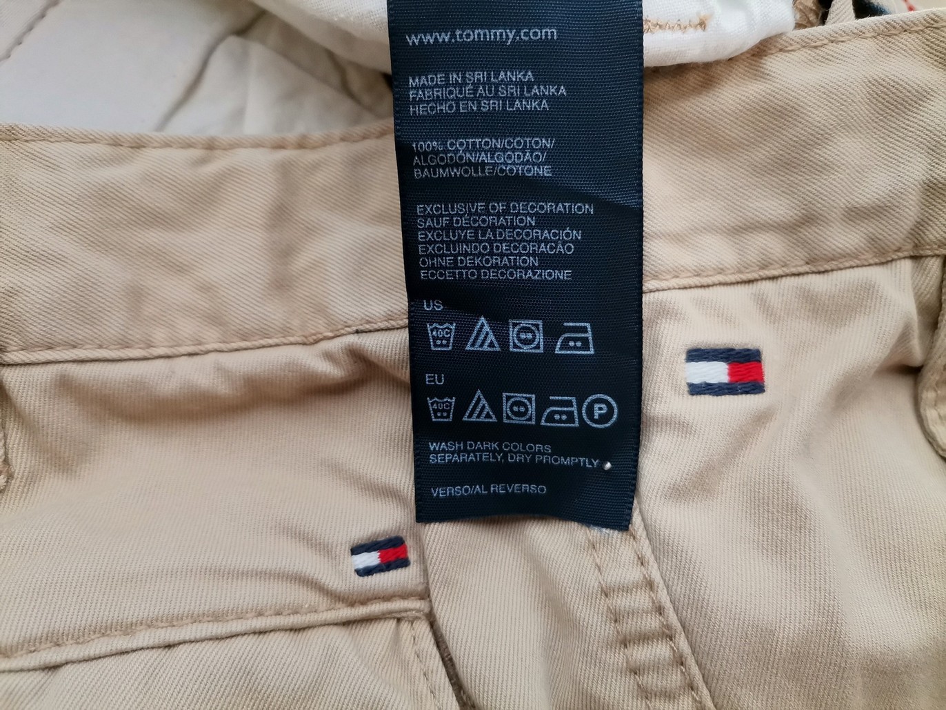 Tommy hilfiger Size 14 (36) Color Beżowy Spodnie Eleganckie Fabric Bawełna 100%