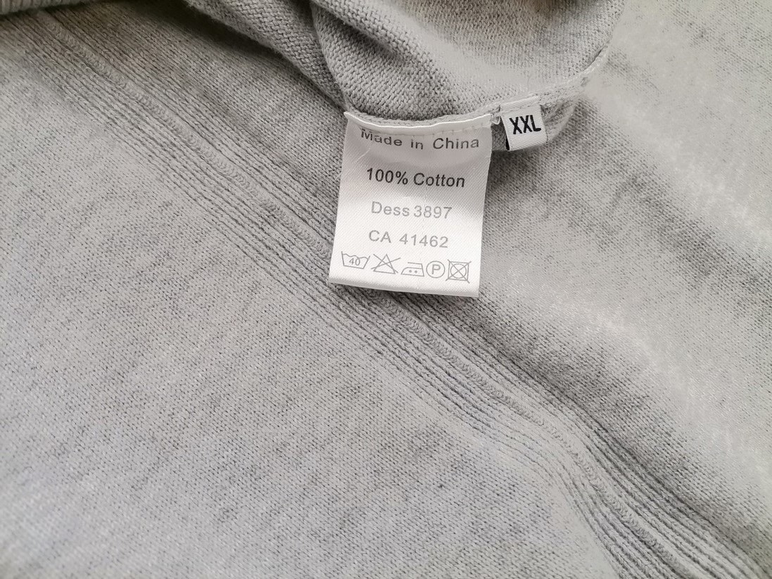 BZR Size XXL Color Szary Męski Sweter Długi rękaw Fabric Bawełna 100%