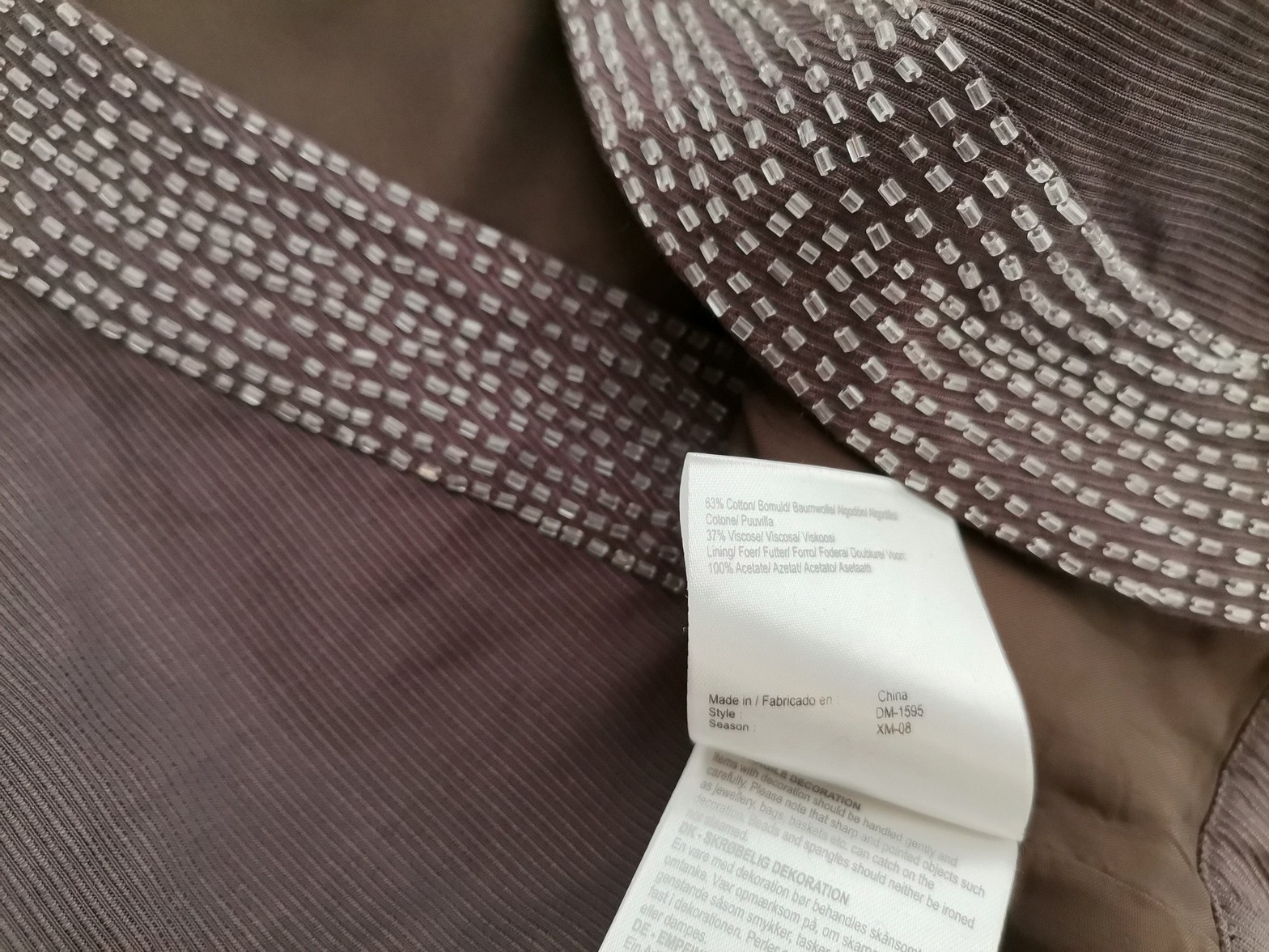 Noa noa Size XL (38/40) Color Brązowy W serek Bolerko Kardigan Bezrękawnik Fabric Bawełna Cienka dzianina