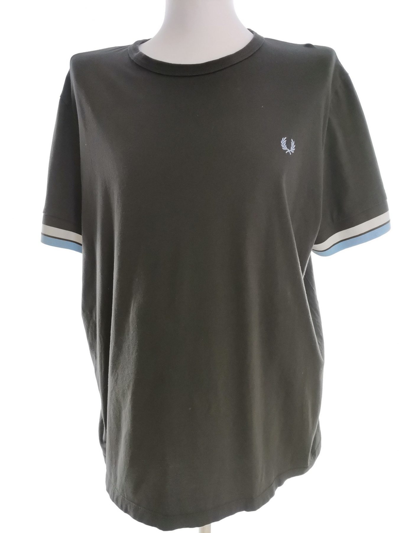 Fred Perry Size XXL Color Khaki Męski T-Shirt Krótki rękaw Fabric Bawełna 100%