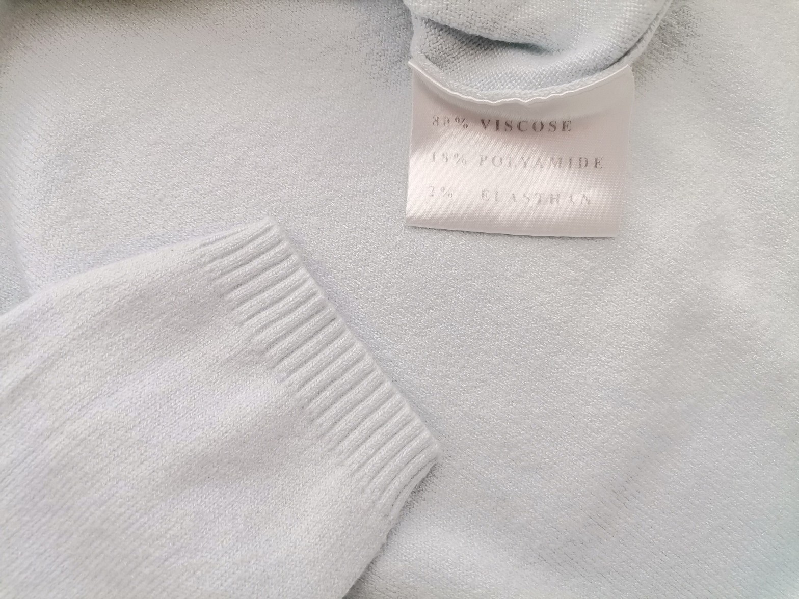 BY TI MO Size XS Color Niebieski W serek Sweter Długi rękaw Fabric Wiskoza Cienka dzianina