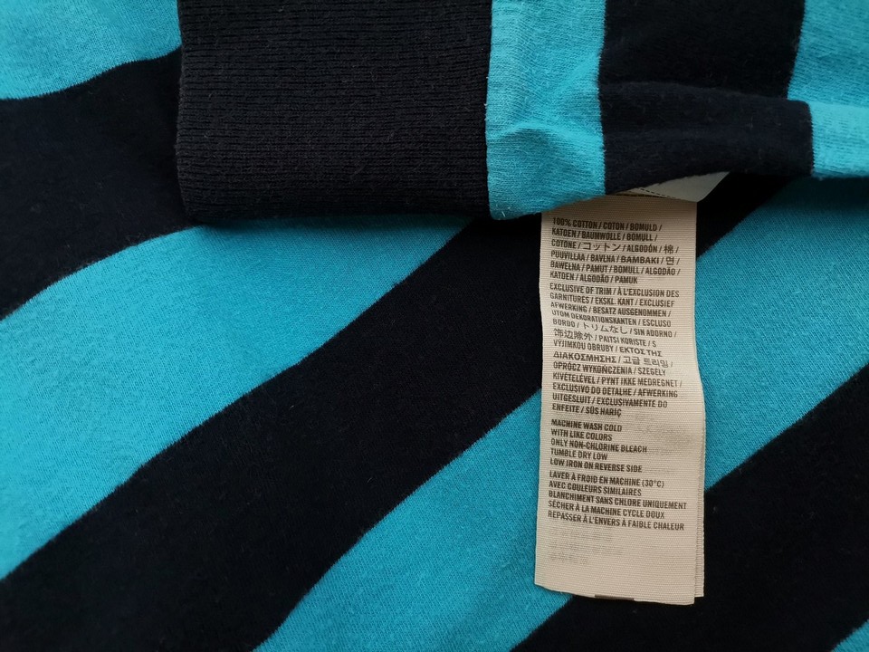 Hollister Size M Color Niebieski Pasy Męski Sweter Długi rękaw Fabric Bawełna 100%