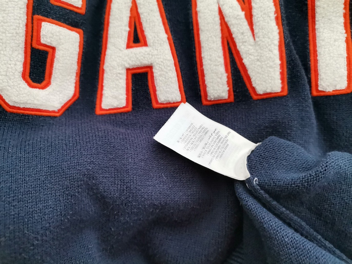 Gant Size M Color Granatowy Męski Sweter Długi rękaw Fabric Bawełna 100%