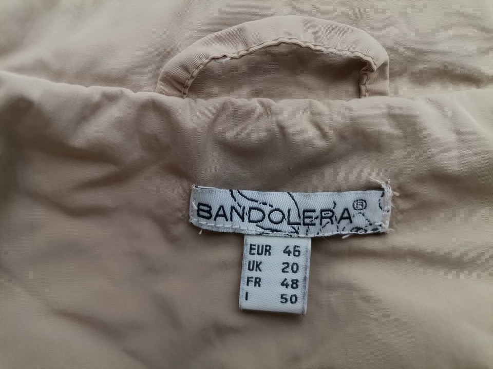 BANDOLERA Size 46 Color Beżowy Płaszcz Długi rękaw