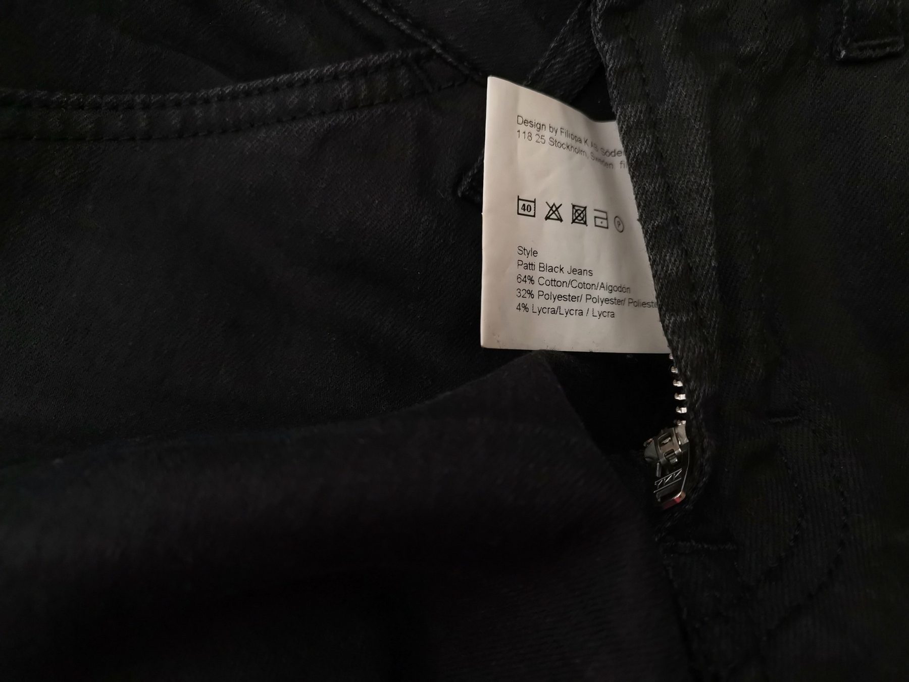 Filippa k Size S Color Czarny Spodnie Casual Fabric Bawełna