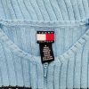 Tommy hilfiger Size M Color Niebieski Okrągły dekolt Kardigan na suwak Długi rękaw Fabric Bawełna 100% Cienka dzianina