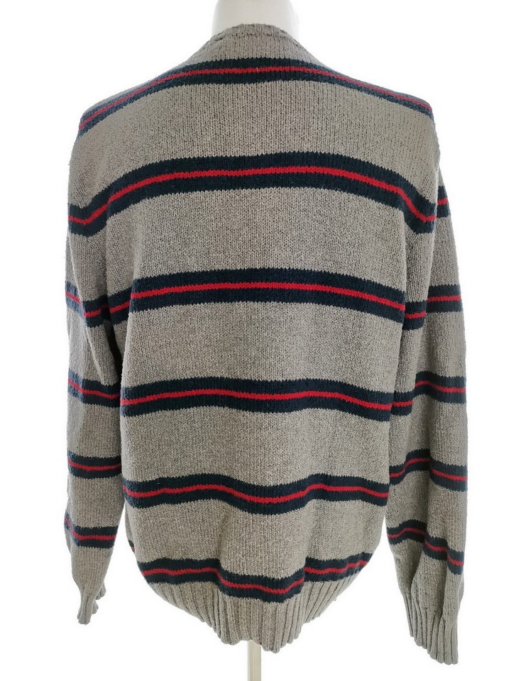 Polo Ralph Lauren Size XL Color Szary Pasy Męski Sweter Długi rękaw Fabric Bawełna 100%