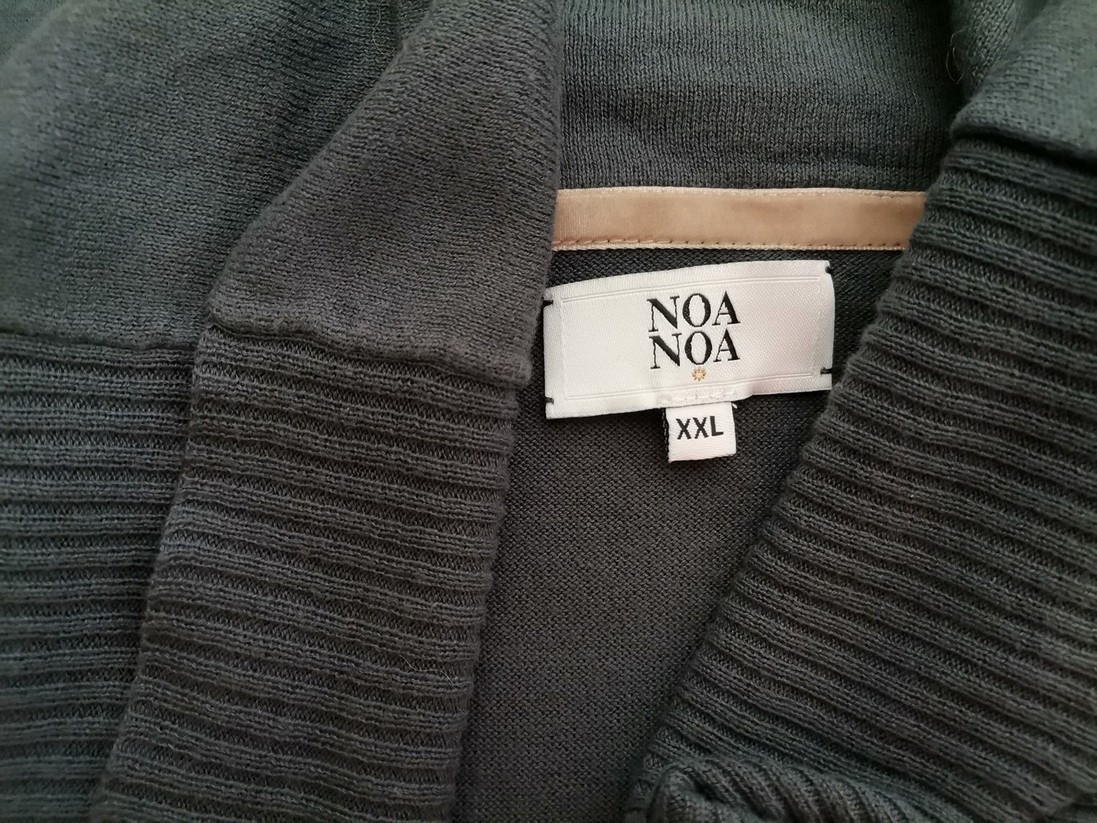 Noa noa Size XXL Color Szary W serek Długi Otwarty Kardigan Długi rękaw Fabric Bawełna 100% Cienka dzianina