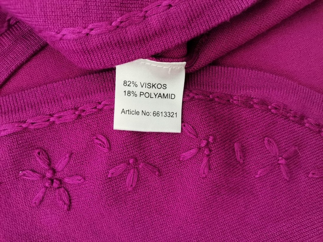 Isolde Size L Color Fuksja Okrągły dekolt Bolerko Kardigan Rękaw 3/4 Fabric Wiskoza Cienka dzianina