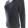 Hugo Boss Size L Color Granatowy W serek Sweter Długi rękaw Fabric Schurwolle Cienka dzianina