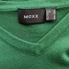 Mexx Size M Color Zielony W serek Sweter Długi rękaw Fabric Bawełna 100% Cienka dzianina