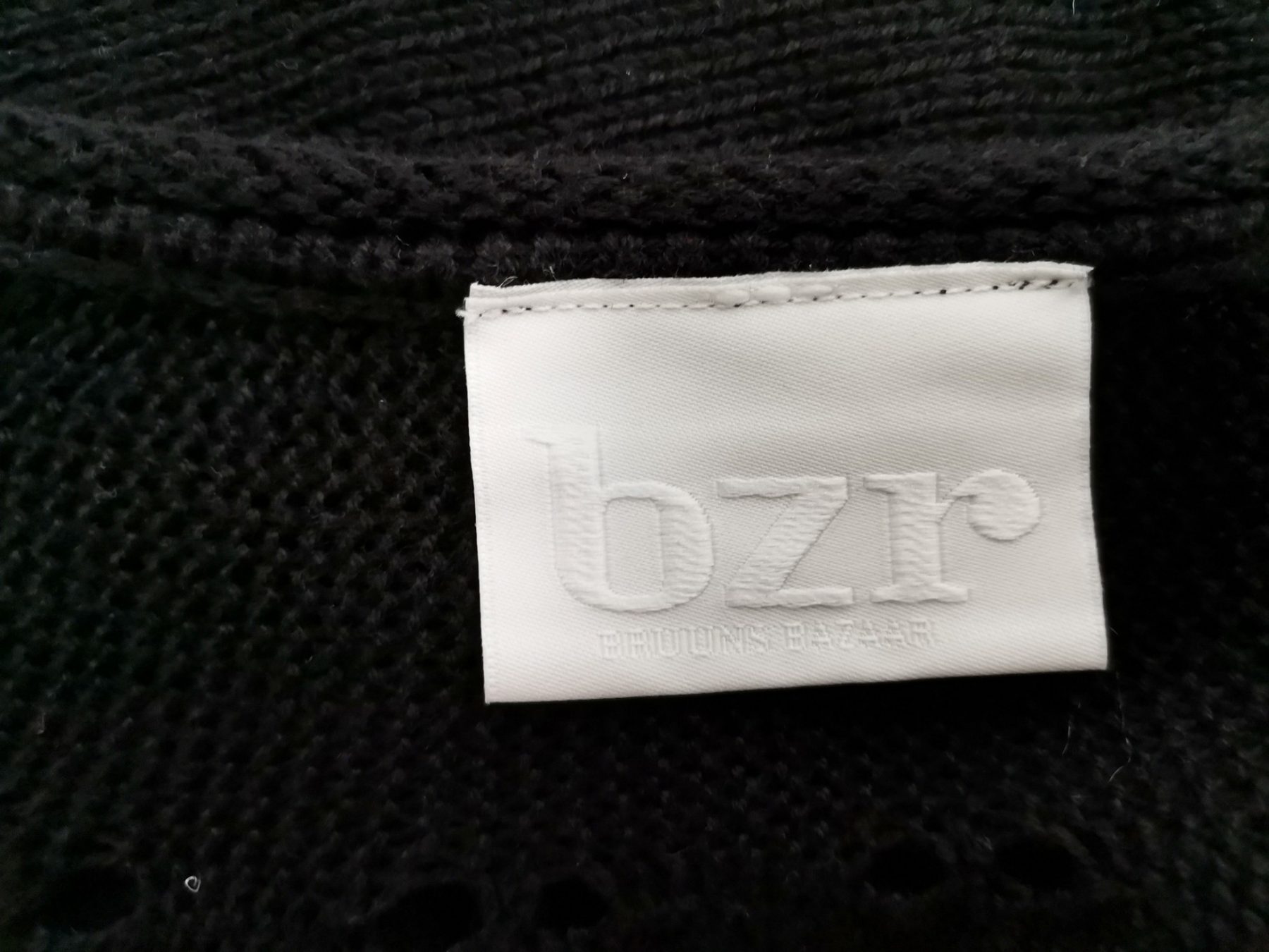 BZR Size S Color Czarny Kwadratowy dekolt Bolerko Kardigan Długi rękaw Cienka dzianina