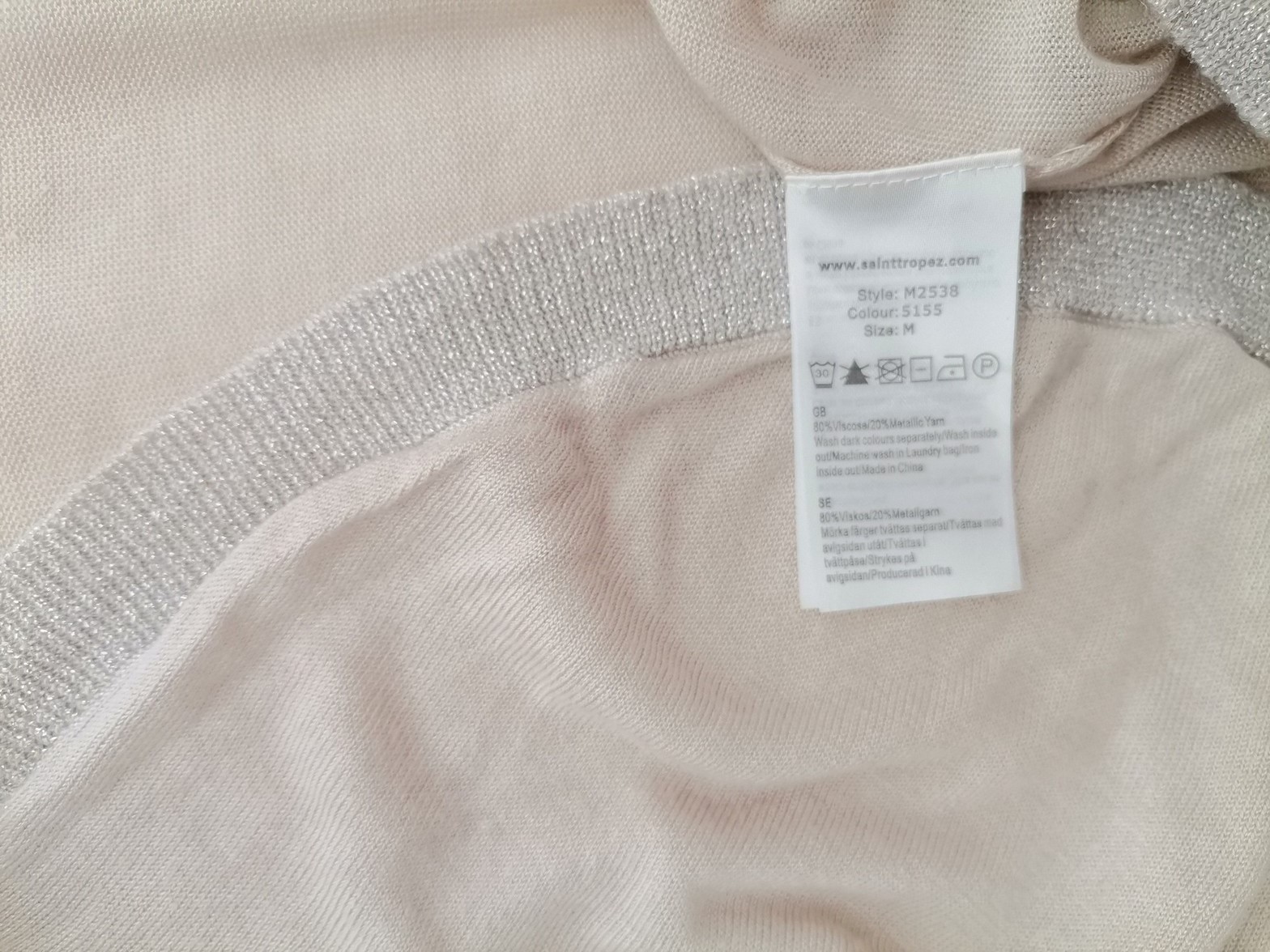 Saint tropez Size M Color Kremowy W serek Otwarty Kardigan Długi rękaw Fabric Wiskoza Cienka dzianina