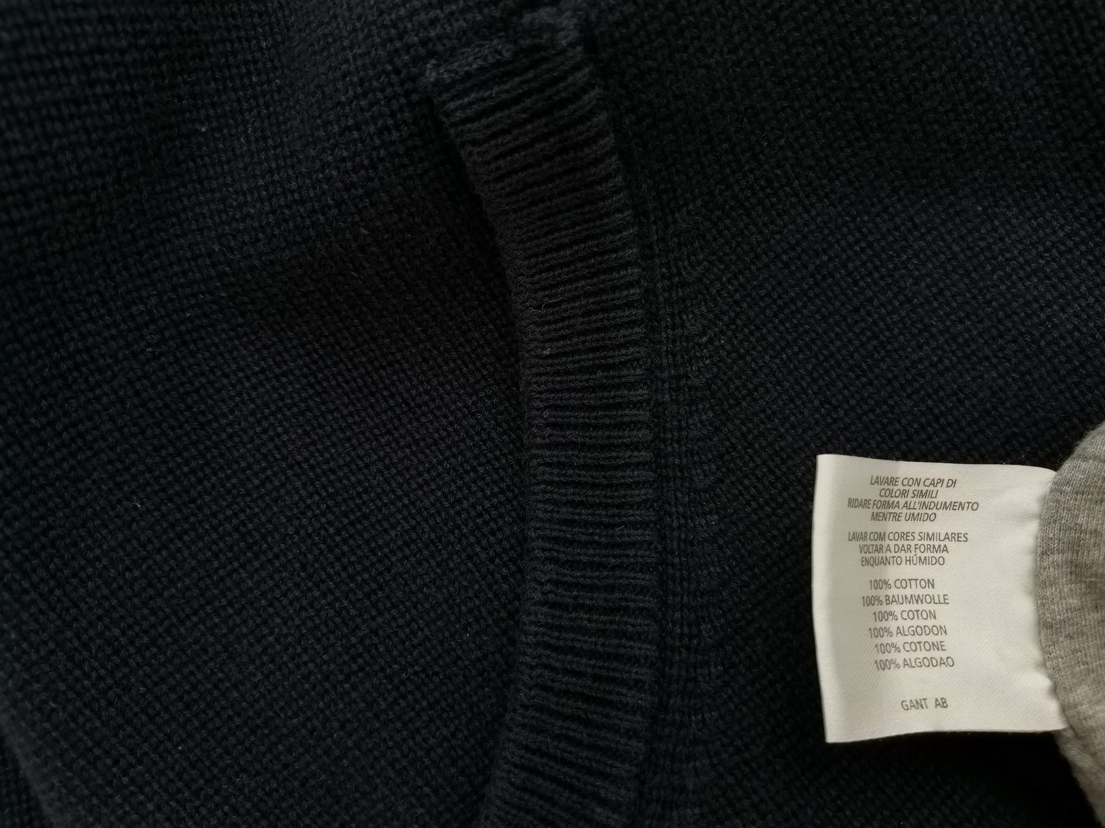 Gant Size L Color Granatowy Męski Sweter Rozpinany Długi rękaw Fabric Bawełna 100%