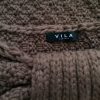 Vila Size ONE SIZE (34/36) Color Brązowy W łódkę Crop Sweter Bezrękawnik Fabric Akryl 100% Gruba dzianina