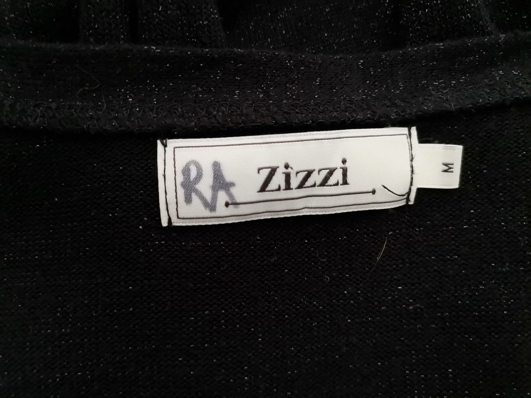 Zizzi Size M Color Czarny W serek Długi Otwarty Kardigan Rękaw 3/4 Fabric Wiskoza Cienka dzianina