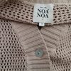 Noa noa Size S Color Beżowy W serek Długi Zapinany Kardigan Płaszcz Długi rękaw Fabric Bawełna 100% Cienka dzianina