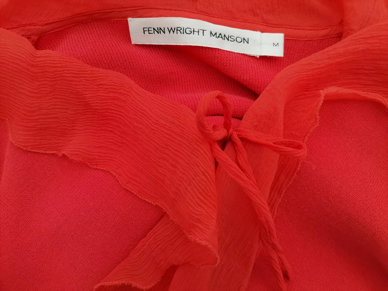 Fenn wright manson Size M Color Pomarańczowy Kołnierz Długi Kardigan Wiązany Długi rękaw Fabric Bawełna 100% Cienka dzianina