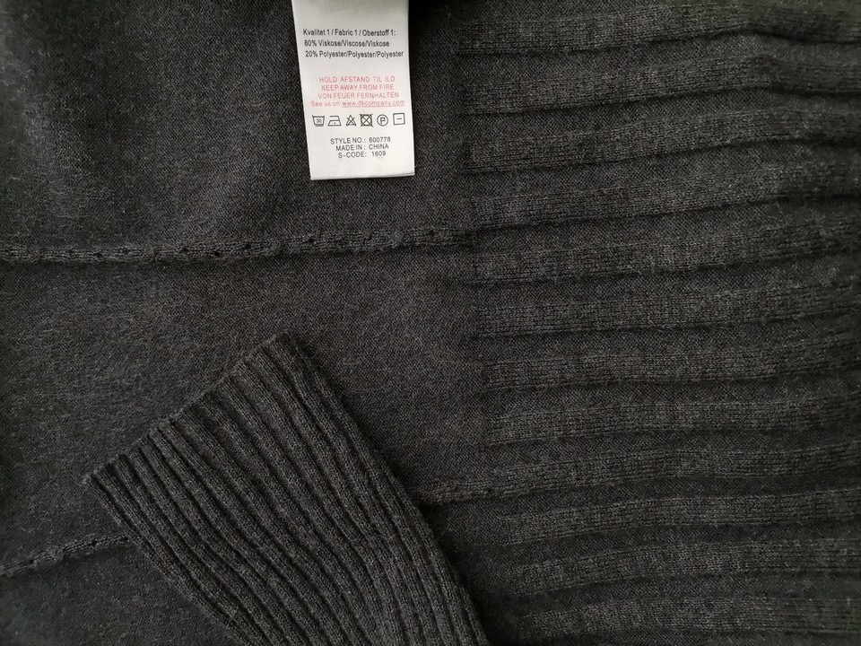 Fransa Size S Color Szary W serek Długi Otwarty Kardigan Długi rękaw Fabric Wiskoza Cienka dzianina