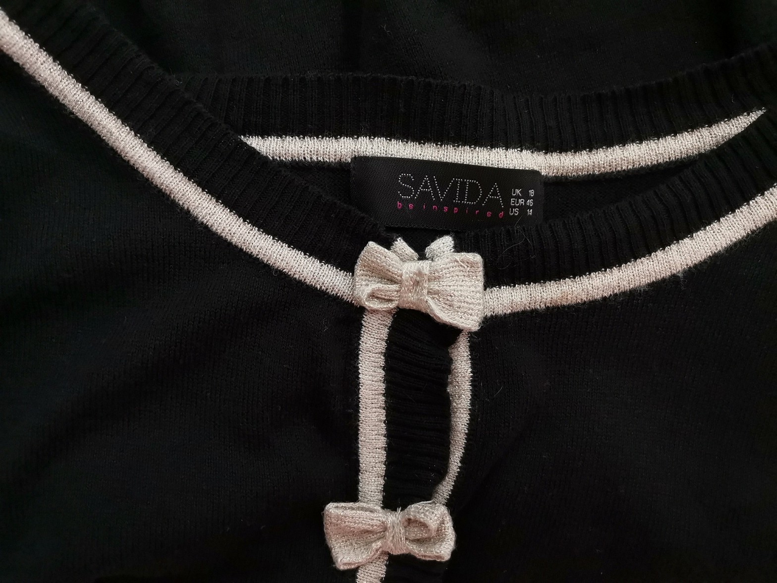 Savida Size 18 (46) Color Czarny Okrągły dekolt Kardigan Zapinany Długi rękaw Fabric Bawełna 100% Cienka dzianina