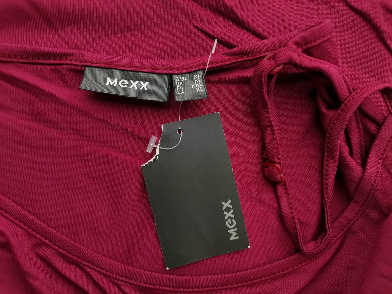 Mexx Size XL Color Purpurowy Dekolt U Bluzka Bezrękawnik