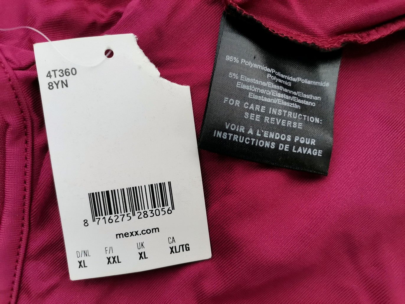 Mexx Size XL Color Purpurowy Dekolt U Bluzka Bezrękawnik