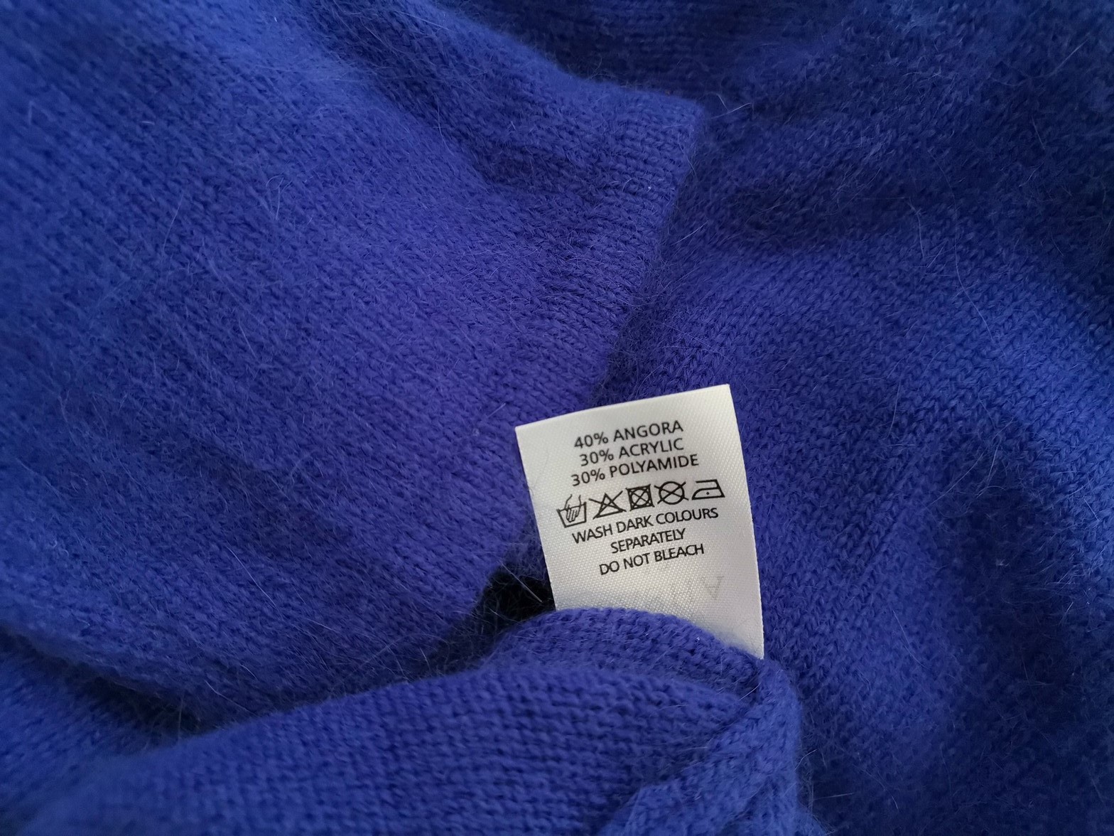 Sasha Size 14 (40) Color Niebieski Kołnierz Bolerko Kardigan Rękaw 3/4 Cienka dzianina