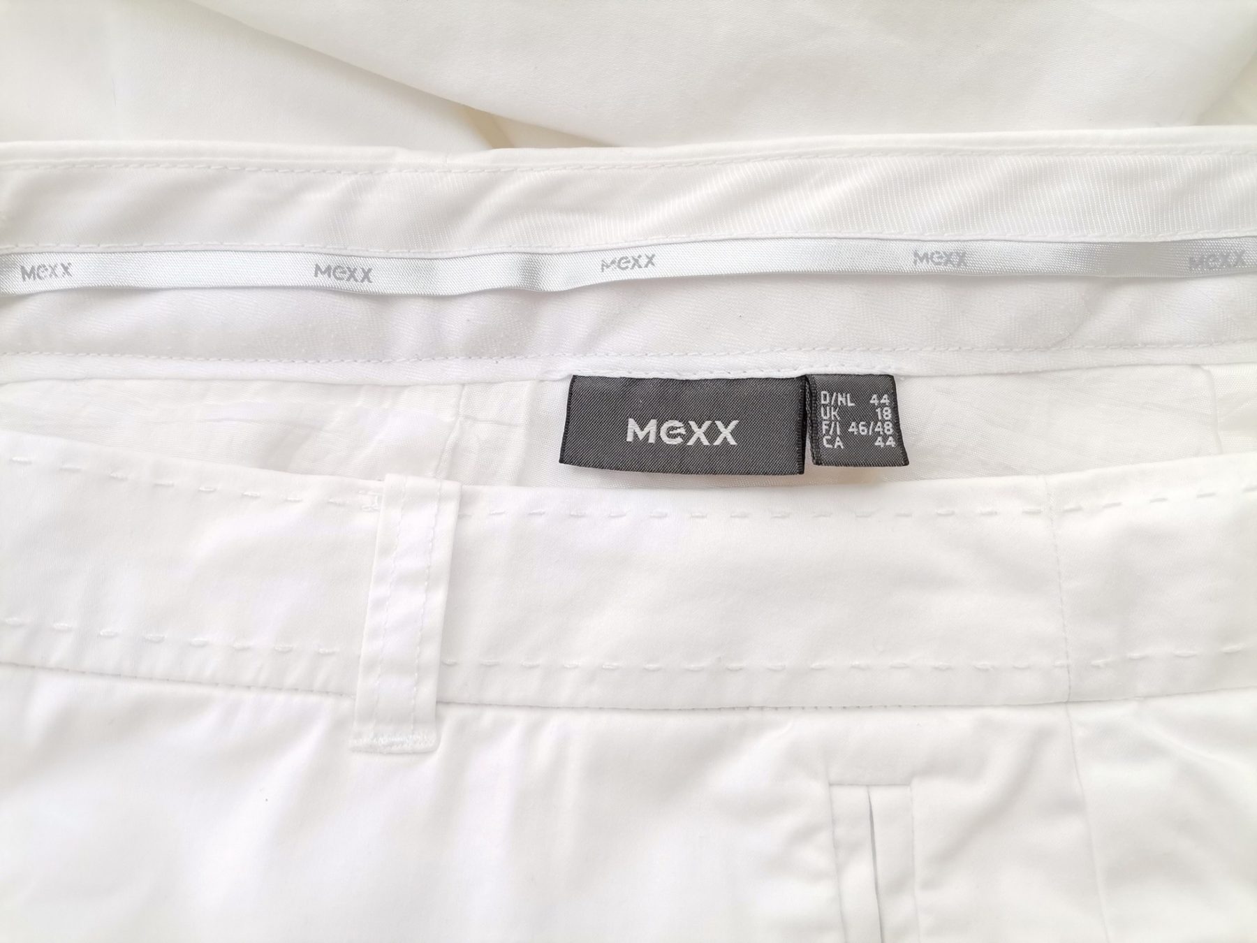 Mexx Size 44 Color Biały Spodnie Eleganckie Fabric Bawełna