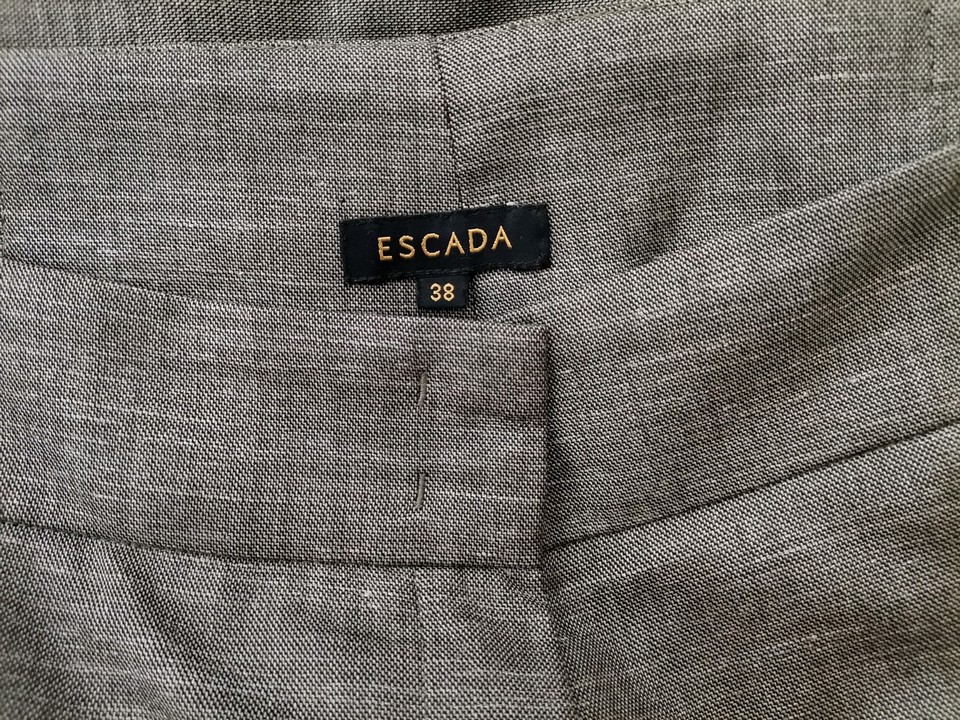 Escada Size 38 Color Szary Spodnie Eleganckie Fabric Schurwolle