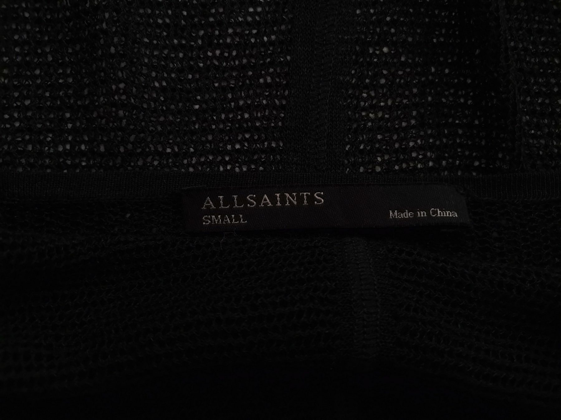 All SAINTS Size S Color Czarny Drapowany dekolt Sweter Rękaw 3/4 Fabric Wiskoza Otwarta dzianina