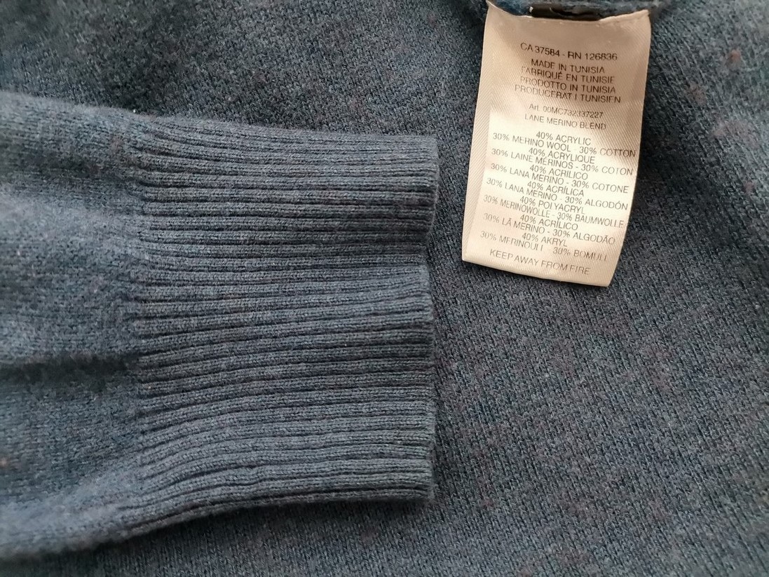 J.Lindeberg Size M Color Niebieski Męski Sweter Długi rękaw Fabric Akryl