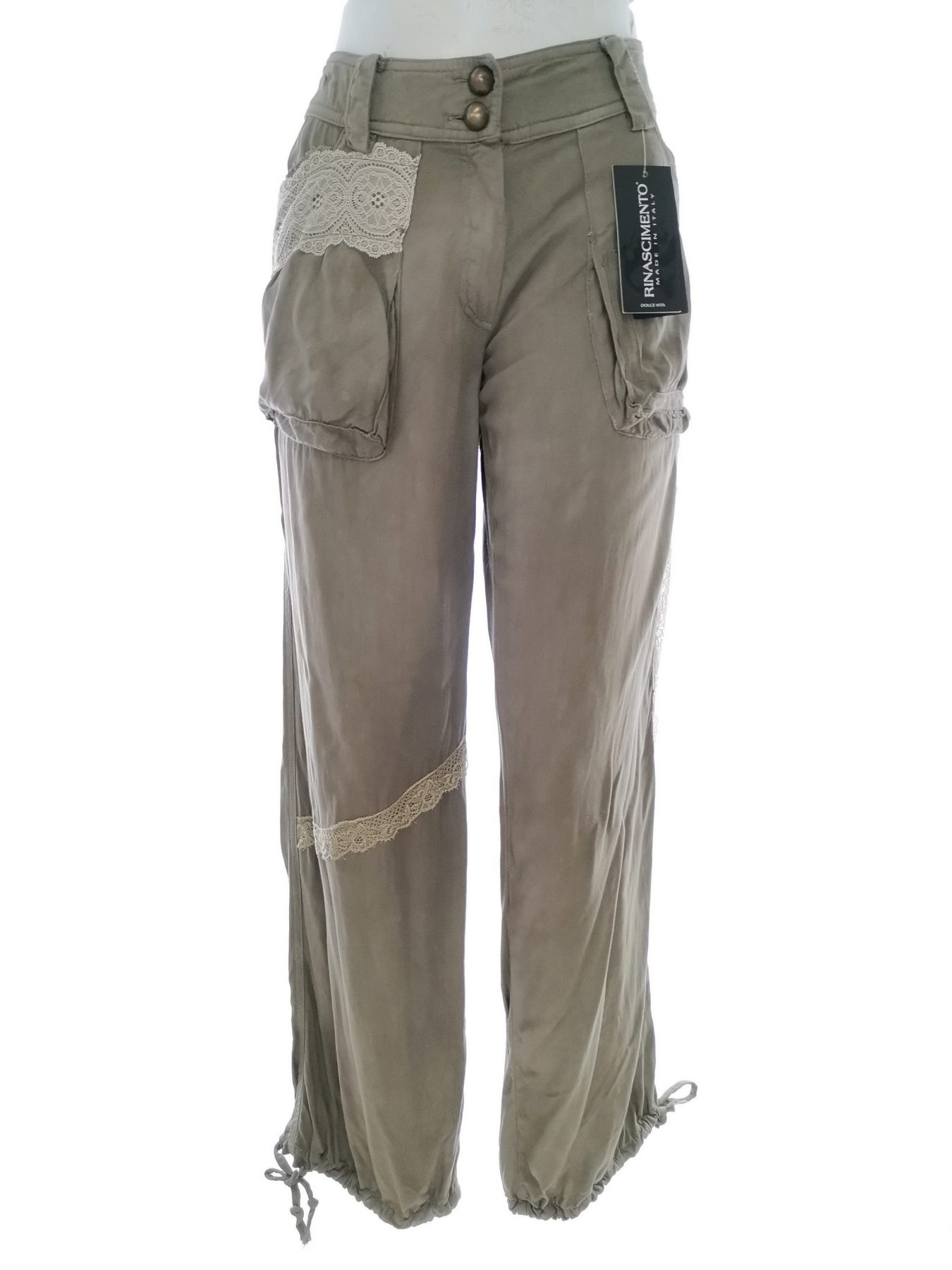 Rinascimento Size M Color Khaki Spodnie Casual Fabric Wiskoza 100%