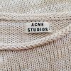 ACNE Studios Size S Color Kremowy Męski Sweter Długi rękaw Fabric Bawełna 100%