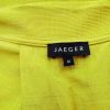 Jaeger Size M Color Limonkowa Zieleń W serek Długi Otwarty Kardigan Rękaw 3/4 Fabric Jedwab 100% Cienka dzianina