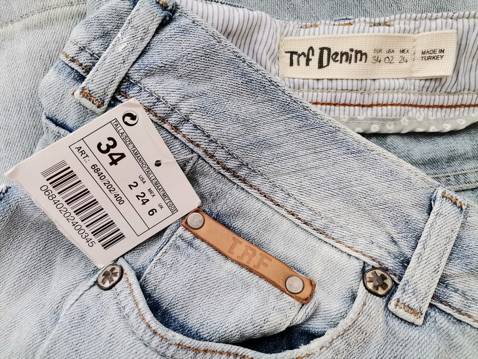 TRF Size 34 Color Niebieski Szorty Fabric Bawełna