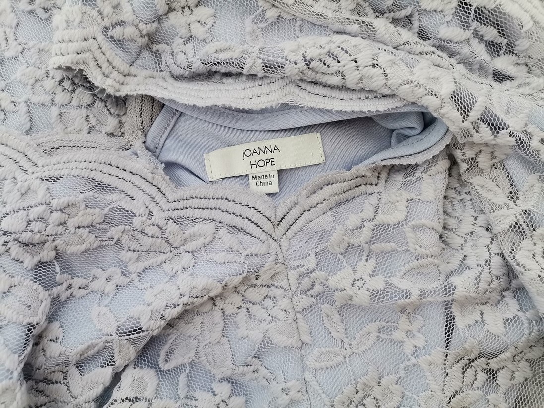 Joanna Hope Size 28 (56) Color Niebieski W serek Sukienka Maxi Krótki rękaw Długa