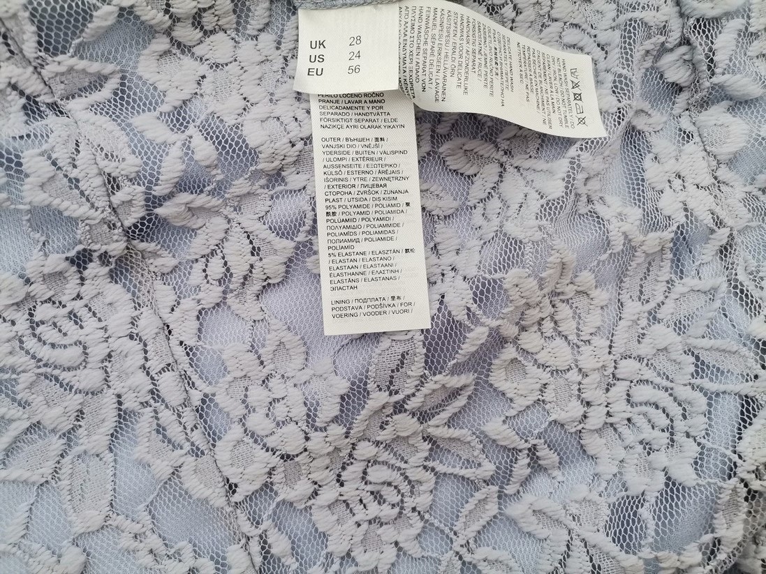 Joanna Hope Size 28 (56) Color Niebieski W serek Sukienka Maxi Krótki rękaw Długa