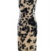 Coast Size 10 (38) Color Kremowy Dekolt Serce Sukienka Bodycon Bezrękawnik Midi Fabric Bawełna