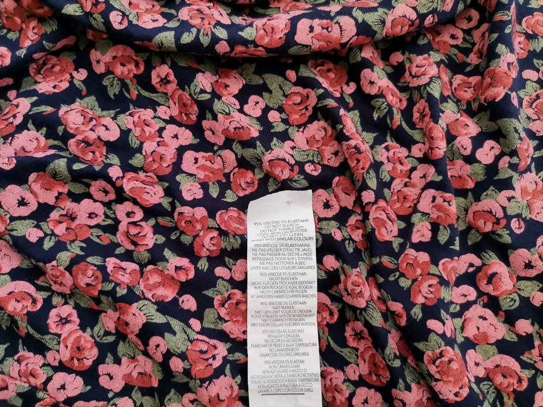 Boohoo Size 18 (44) Color Granatowy Okrągły dekolt Sukienka Prosta Krótki rękaw Do Kolan Fabric Wiskoza