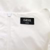 Oasis Size 10 (36) Color Biały Okrągły dekolt Sukienka Trapezowa Bezrękawnik Do Kolan Fabric Bawełna