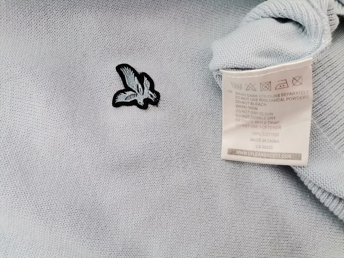 Lyle & Scott Size M Color Niebieski Męski Sweter Długi rękaw Fabric Bawełna 100%