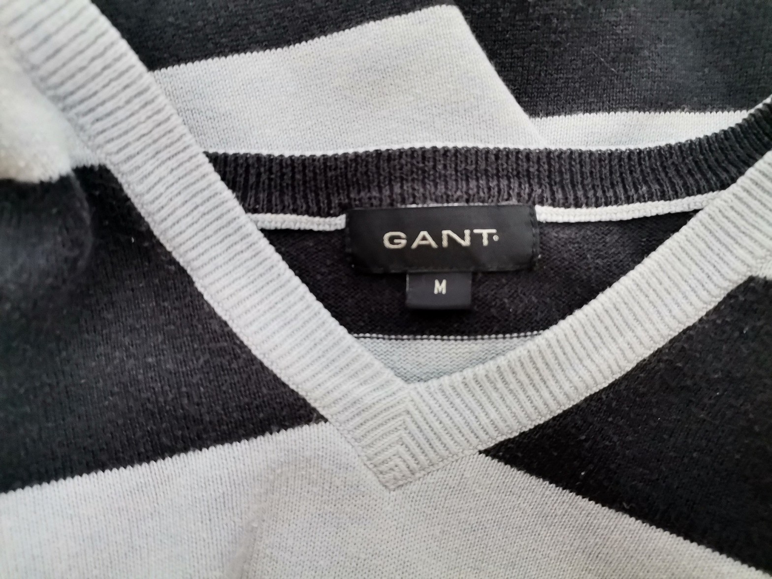 Gant Size M Color Niebieski Pasy Męski Sweter Długi rękaw Fabric Bawełna 100%