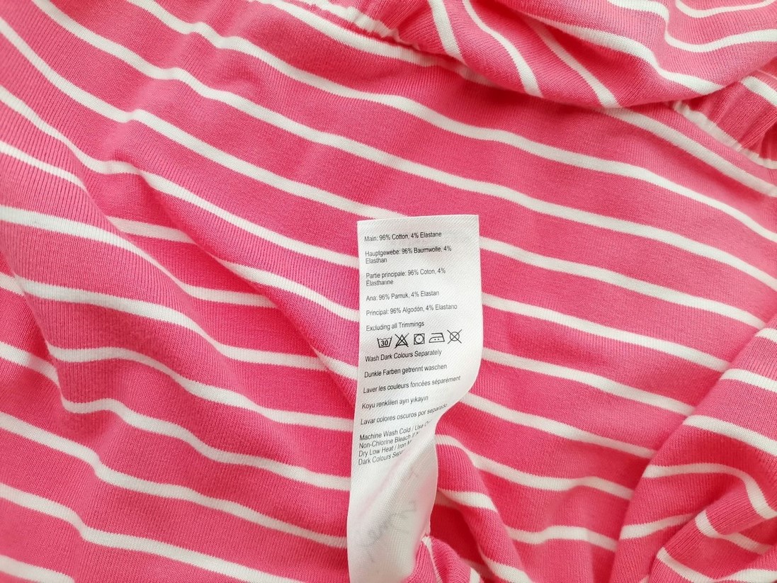 Joules Size 12 (40) Color Różowy Pasy W serek Sukienka Maxi Krótki rękaw Długa Fabric Bawełna