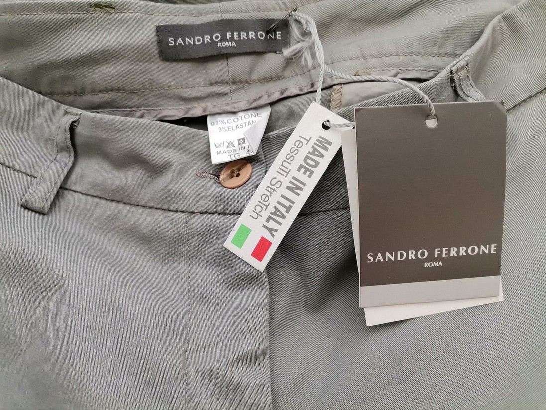 Sandro Ferrone Size 44 (40) Color Szary Spodnie Eleganckie Fabric Bawełna