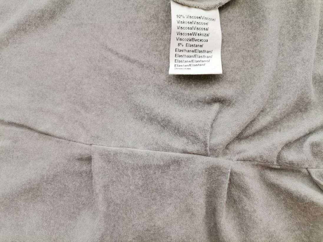 Steilmann Size 36 Color Szary Okrągły dekolt Sukienka Prosta Krótki rękaw Do Kolan Fabric Wiskoza